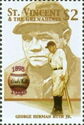 Babe Ruth leaning on bat