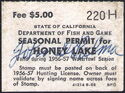 Seasonal Permit for Honey Lake