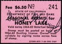 Seasonal Permit for Honey Lake