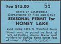 Seasonal Permit for Honey Lake