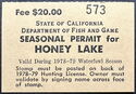 Seasonal Permit for Honey Lake