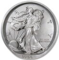 Walking Liberty Silver Resin Sculpture