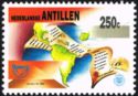 Map of Central and South America, Netherlands Antilles
