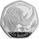 50 Pence (Ice Age Giants - Woolly Rhinoceros - Silver)