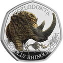 50 Pence (Ice Age Giants - Woolly Rhinoceros - Silver Color)