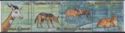Strip of 4 Stamps with African Animals