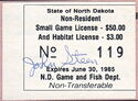 Non-Resident Small Game License and Habitat License