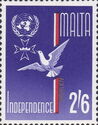 Dove, Maltese Cross & U.N. Emblem (violet blue, red & gold)