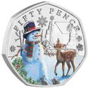50 Pence (Christmas Snowmen - Bambi - Color)
