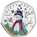 50 Pence (Christmas Snowmen - Robins - Color)