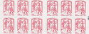 Booklet of 12 red letters 20gr