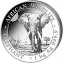2,000 Shillings (African Wildlife - Elephant 1 kg. 2025)
