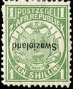 Transvaal ZAR 1s overprinted 'Swaziland'