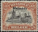 Overprint "Malmédy" on Ypres - Perf. 14