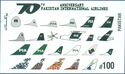 Tailfins of Pakistan International Airways