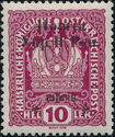 Austrian stamp with black overprint