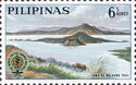 Volcano in Lake Taal and Malaria Eradication Emblem