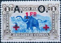 African Elephant - New Color "Red Cross" overprinted