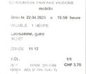 Billet - 2. CL. Lausanne, gare