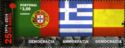 Flags from Portugal, Spain and Greece