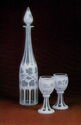 Russian Art Glass. Carafe and wine glasses. 1860s