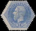 Telegraph Stamp: Leopold II on Full Background