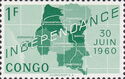 Map of independent Republic of Congo and date '30 Juin 1960'
