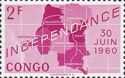 Map of independent Republic of Congo and date '30 Juin 1960'