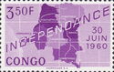Map of independent Republic of Congo and date '30 Juin 1960'