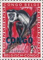 Mantled Guereza (Colobus guereza) overprinted CONGO