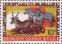 Common Eland, Plains Zebra overprinted CONGO