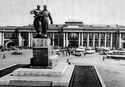 Sverdlovsk. The railway station and the monument to tankers