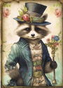 Mr. Raccoon in Vintage Style