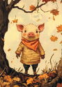 Boy Pig in Autumn