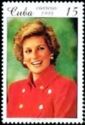 Stamp with inscription "Lady Diana 1961-1997" at bottom
