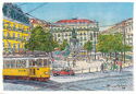 Illustration of Lisbon. Largo de Camoes