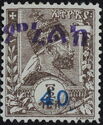 Menelik II, new value in violet overprint