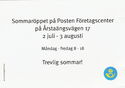 Arstaangsvagen Post Office open this summer. 2017 Summer Stamps