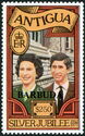 Queen and Prince Charles - Overprinted