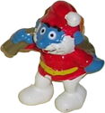 Papa Smurf with a sack on his back