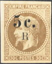 Napoleon surcharged 5c / R