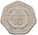 10 Ariary (Incuse motto "D")