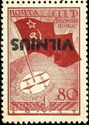 Soviet Flag on North Pole - Overprint