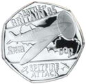 50 Pence (Battle of Britain 85th Anniversaire - Spitfire Attack - Silver)