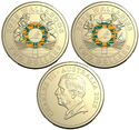 2 Dollars (Coloured Two-Coin Set - Rugby Australia)