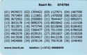 Internet banking code card