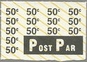 14 x "50c" plus "Post Par" and orange stripes