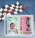 Jim Clark (Ajman stamp) + Lotus Ford, Great Britain