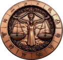 Copper Zodiac Round - Libra the Scales