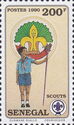 World Scout Emblem and Scout Holding Flag Pole